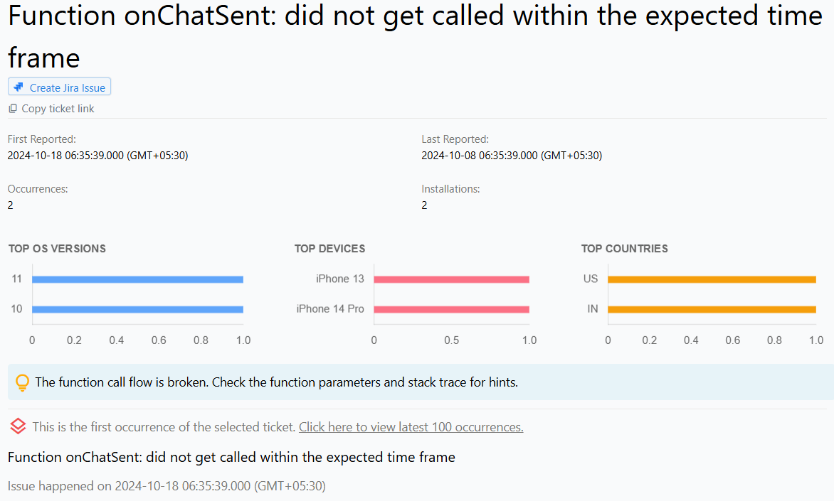 Feature Failure in iOS