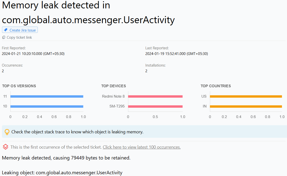 Memory Leak Detection